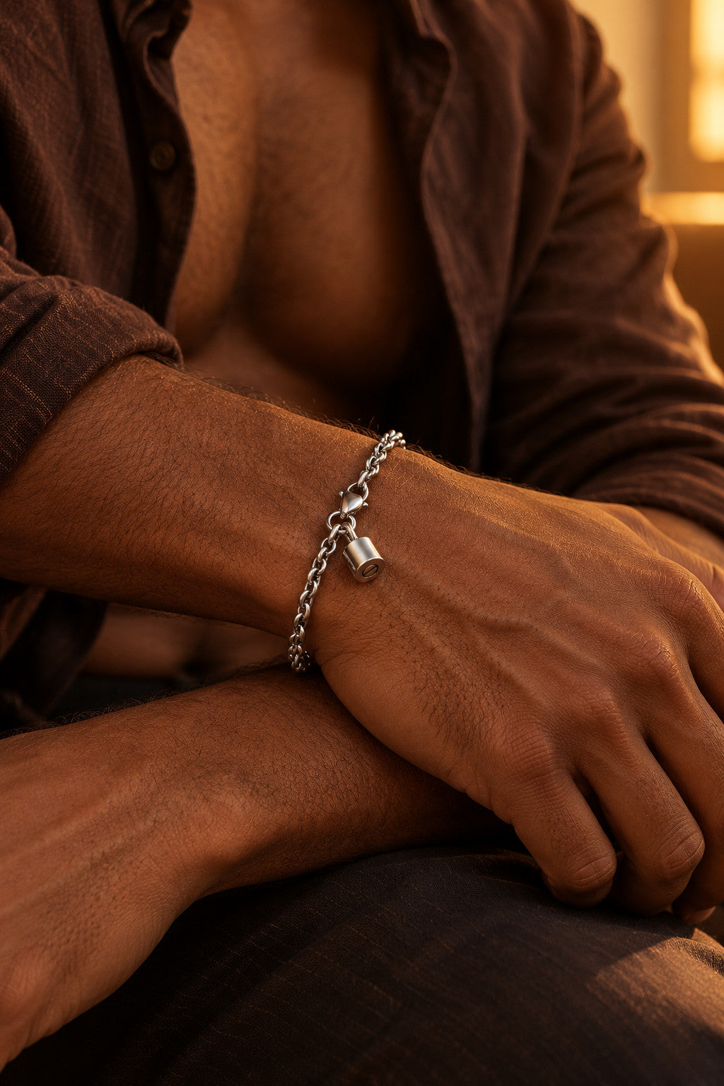Liaison, Homme · 02, finition argent, mise en scène conceptuelle